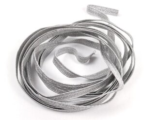 Silberne Litze  Metallfaden, Breite 6mm, Gesamtlänge etwa 235cm