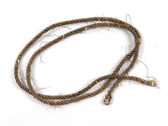 Goldene Kragenkordel Metallfaden, Durchmesser 3mm. UV Negativ, Länge etwa 54cm, von einer Uniform abgetrennt