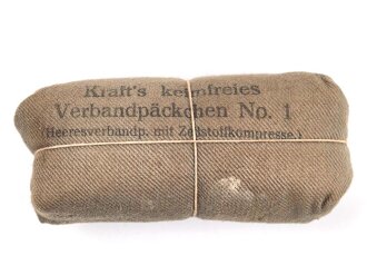 Kraft´s keimfreies Verbandpäckchen No.1 " Heeresverbandp. mit Zellstoffkompresse"