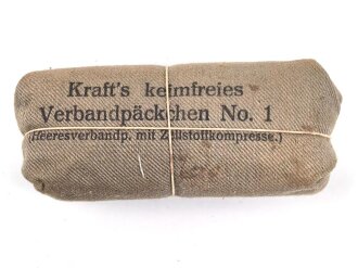 Kraft´s keimfreies Verbandpäckchen No.1 " Heeresverbandp. mit Zellstoffkompresse"