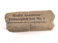 Kraft´s keimfreies Verbandpäckchen No.1 " Heeresverbandp. mit Zellstoffkompresse"