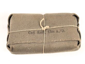 Verbandpäckchen Wehrmacht für den Verbandkasten und die Verbandspäckchentasche der Feldbluse. Kleines Modell datiert 1939