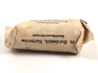 Keimfreies Verbandpäckchen Nr. 1442 " H.Burdewick, Karlsruhe, Sanitätsausrüstungen"