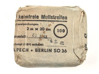 Pack "keinfreie Mullstreifen" Wehrmacht, datiert 1942