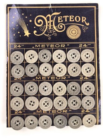 "Meteor" 72 Stück Presspappeknöpfe 15mm auf Papptafel, mittig geknickt