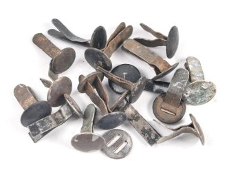 Konvolut Stahlhelmnieten, alle gebraucht, zum Teil defekt