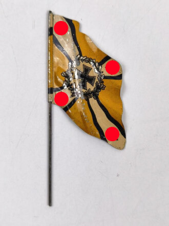 Blechfähnchen für Massefiguren Elastolin oder Lineol  III. Reich, Stangenhöhe knapp 9,5cm