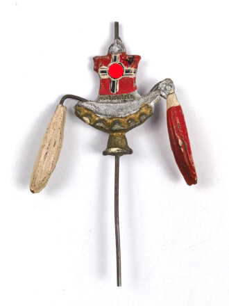 Schellenbaum für Massefiguren Elastolin oder Lineol  III. Reich, Stangenhöhe 9cm, defekt