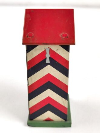 Wachhäusschen aus Blech, Hersteller Hausser, Gesamthöhe 10,5cm