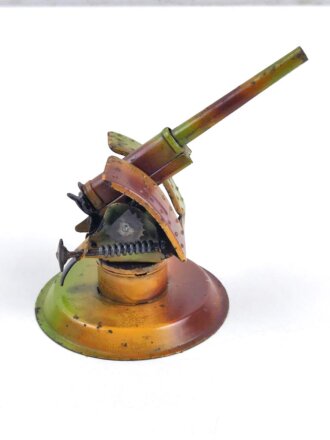 Blechkanone Originallack, Gesamthöhe etwa 13cm, beweglich