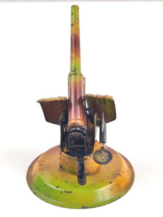 Blechkanone Originallack, Gesamthöhe etwa 13cm, beweglich