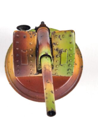 Blechkanone Originallack, Gesamthöhe etwa 13cm, beweglich