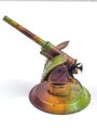 Blechkanone Originallack, Gesamthöhe etwa 13cm, beweglich