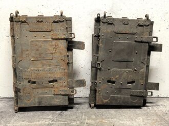 Reichswehr und frühe Wehrmacht, Tragsattel mit zwei anhängenden Kraxen für Gebirgstruppen. Originallack, grob gereinigt