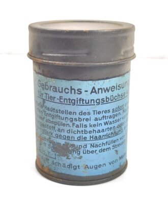 Tier Entgiftungsbüchse 42 der Wehrmacht. Grob gereinigter Speicherfund, datiert 1944