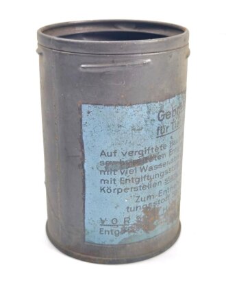 Tier Entgiftungsbüchse 42 der Wehrmacht. Grob gereinigter Speicherfund, Deckel fehlt