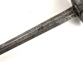 Antiker Degen, wohl um 1700, Eisen, Gesamtlänge 90cm, genaues Alter und Herkunft unbekannt
