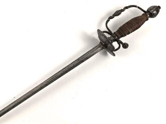 Antiker Degen, wohl um 1700, Eisen, Gesamtlänge 90cm, genaues Alter und Herkunft unbekannt