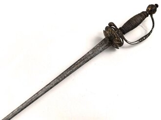 Antiker Degen, wohl um 1700, Eisen, Gesamtlänge etwa 97cm, genaues Alter und Herkunft unbekannt
