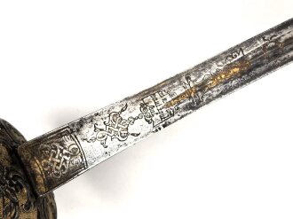 Antiker Degen, wohl um 1700, Eisen, Gesamtlänge etwa 97cm, genaues Alter und Herkunft unbekannt