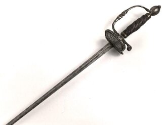 Antiker Degen, wohl um 1700, Eisen, Gesamtlänge etwa 96cm, genaues Alter und Herkunft unbekannt