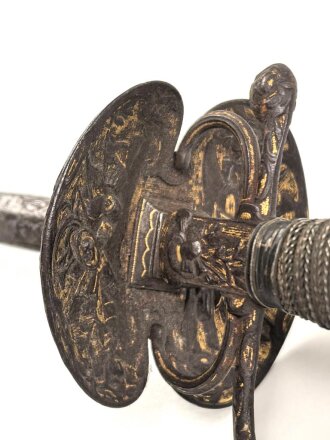 Antiker Degen, wohl um 1700, Eisen, Gesamtlänge etwa 90cm, genaues Alter und Herkunft unbekannt