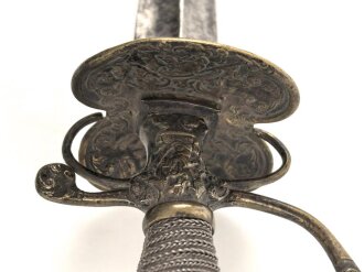 Antiker Degen, wohl um 1700, Eisen, Gesamtlänge etwa 99cm, genaues Alter und Herkunft unbekannt