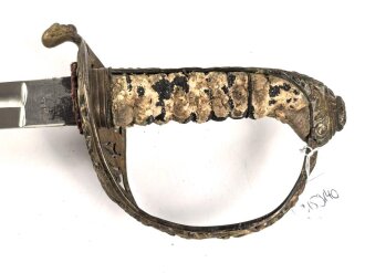 Österreich Ungarn k.u.k. Degen für Staatsbeamte Modell 1889. Klinge von Eickhorn Solingen, Griffstück defekt, die Scheide fehlt