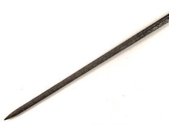 Österreich, Tüllenbajonett Modell 1854 ohne Scheide für die Gewehre Lorenz, Wänzel oder auch bayrisches Podewilsgewehr , Vierkantklinge, Gesamtlänge 56,5 cm, 18,5 Tülleninnendurchmesser, Tüllenlänge 80,5 cm, narbiges Stück, nicht beweglich