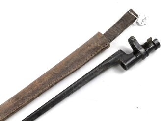 Russland, Seitengewehr Mosin Nagant Modell 91, in Lederscheide