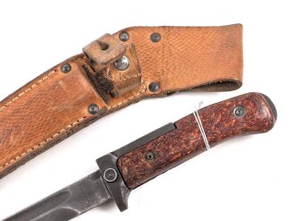 Tschechoslowakei, Bajonett Bodak VZ 1958 in Lederscheide. Gebraucht