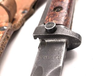 Tschechoslowakei, Bajonett Bodak VZ 1958 in Lederscheide. Gebraucht
