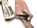 Deutschland nach 1945, jagdliches Messer, wohl für einen Jungen. Ungereinigtes Stück