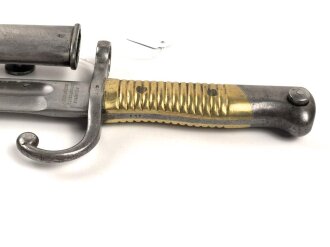 Argentinien, Seitengewehr Modell 1891 mit Messinggriff. Guter Zustand, Nummerngleiches Stück