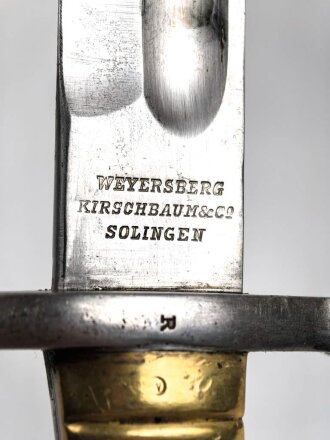 Argentinien, Seitengewehr Modell 1891 mit Messinggriff. Guter Zustand, Nummerngleiches Stück