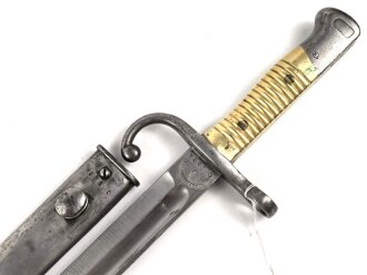 Argentinien, Seitengewehr Modell 1891 mit Messinggriff. Guter Zustand, Nummerngleiches Stück