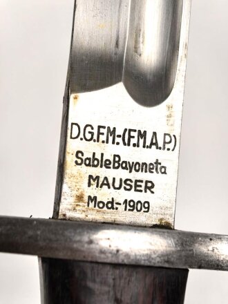Argentinien, Seitengewehr  Modell 1909, für Mauser Gewehr M 1909 . Guter Zustand, Nummerngleiches Stück