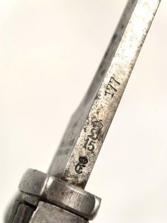 1. Weltkrieg , Seitengewehr Modell 1898 / 05. Bayrische Abnahme von 1915, Hersteller Fichtel & Sachs.