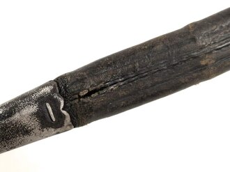 1. Weltkrieg , Scheide für Seitengewehr 98 lang. Leder trocken, auf 52cm geschrumpft