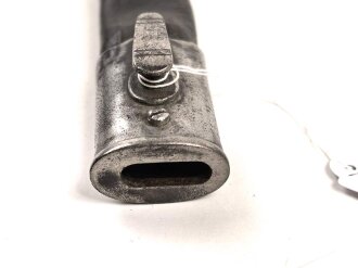 1. Weltkrieg , Scheide für Seitengewehr 98 lang. Leder trocken, auf 52cm geschrumpft