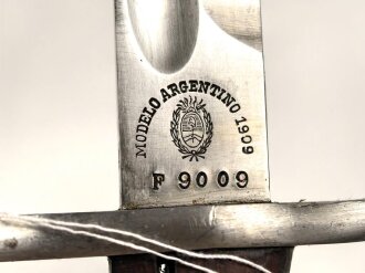 Argentinien, Seitengewehr  Modell 1909, für Mauser Gewehr M 1909 . Guter Zustand, Nummerngleiches Stück