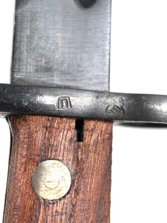Jugoslawien Seitengewehr Messerbajonett Mauser 24/44, nummerngleiches Stück in gutem Zustand