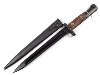 Jugoslawien Seitengewehr Messerbajonett Mauser 24/44, nummerngleiches Stück in gutem Zustand