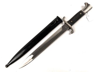 Feuerwehr III.Reich, Extraseitengewehr, nicht aufpflanzbar, Klinge wackelt etwas. Scheide Originallack