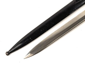 Feuerwehr III.Reich, Extraseitengewehr, nicht aufpflanzbar, Klinge wackelt etwas. Scheide Originallack