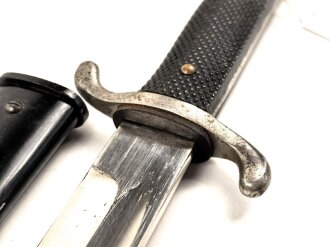 Feuerwehr III.Reich, Extraseitengewehr, nicht aufpflanzbar, Klinge wackelt etwas. Scheide Originallack