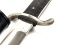 Feuerwehr III.Reich, Extraseitengewehr, nicht aufpflanzbar, Klinge wackelt etwas. Scheide Originallack