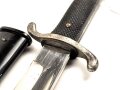 Feuerwehr III.Reich, Extraseitengewehr, nicht aufpflanzbar, Klinge wackelt etwas. Scheide Originallack