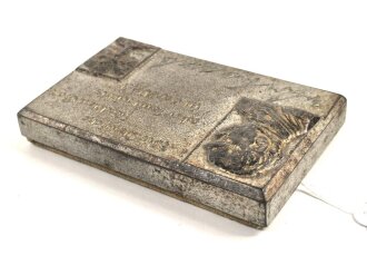 Kaiserreich, Briefbeschwerer Otto von Bismarck " Wir Deutsche fürchten Gott, sonst nichts auf der Welt" Maße 8 x 12cm, Unterteil lose