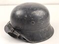 Stahlhelm Luftschutz, Hersteller Q64, Originallack, ungereinigtes Stück ohne emblem